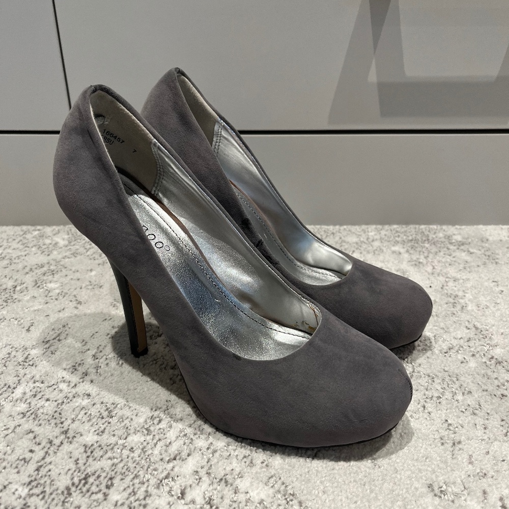 Grey Suede Pumps